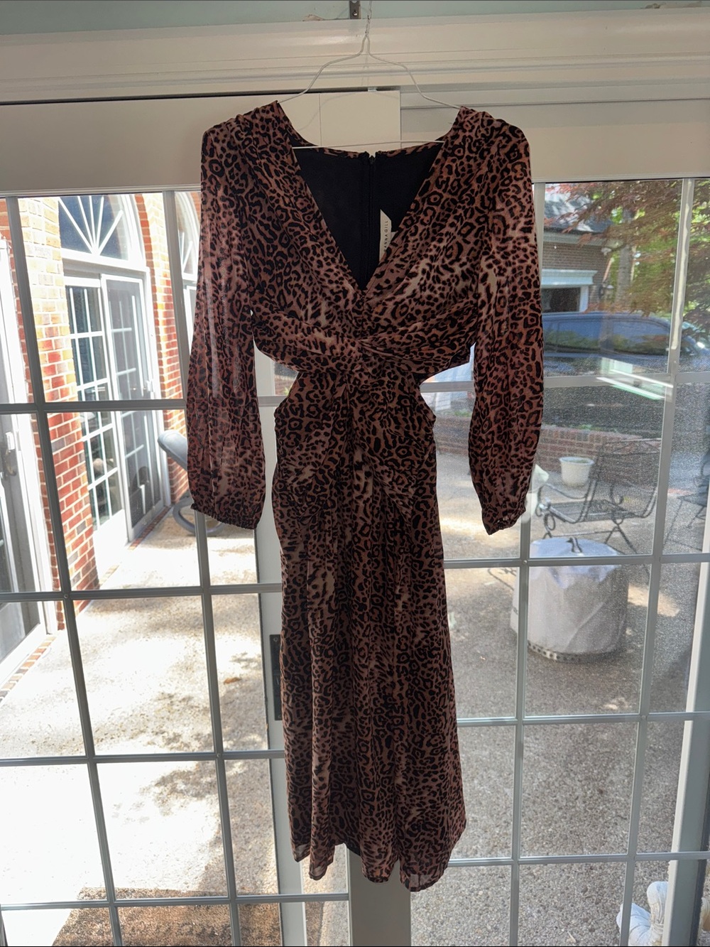 Anthropologie Leopard Print Wrap Midi Dress